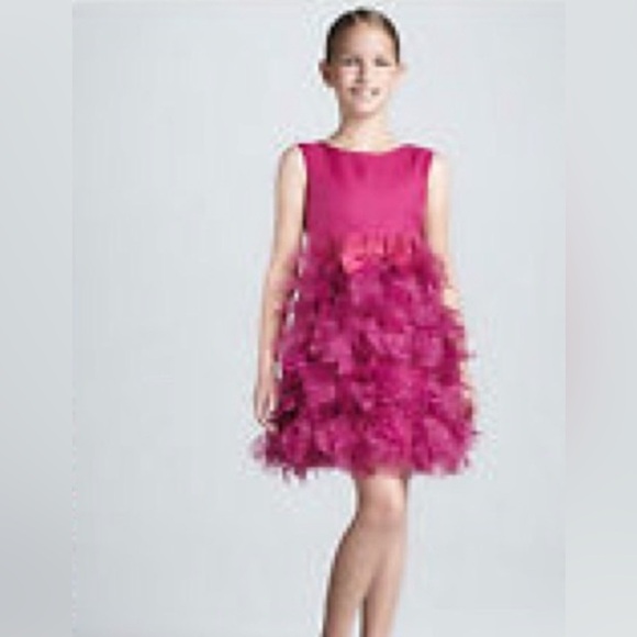 Marchesa Other - Marchesa for Neiman Marcus x Target Fuchsia Tulle Ruffle Dress Sz 8-10 100% Silk